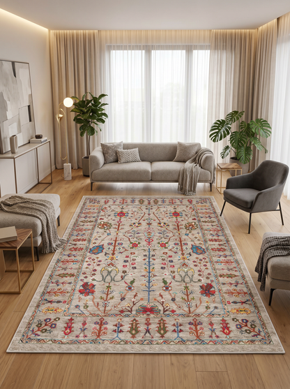 ARTE VN078 Klasik Desenli Figürlü Renkli Dekoratif Salon Mutfak Koridor Halısı