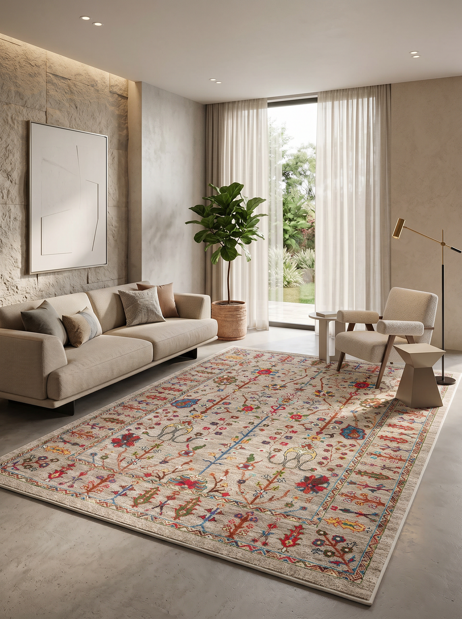 ARTE VN078 Klasik Desenli Figürlü Renkli Dekoratif Salon Mutfak Koridor Halısı