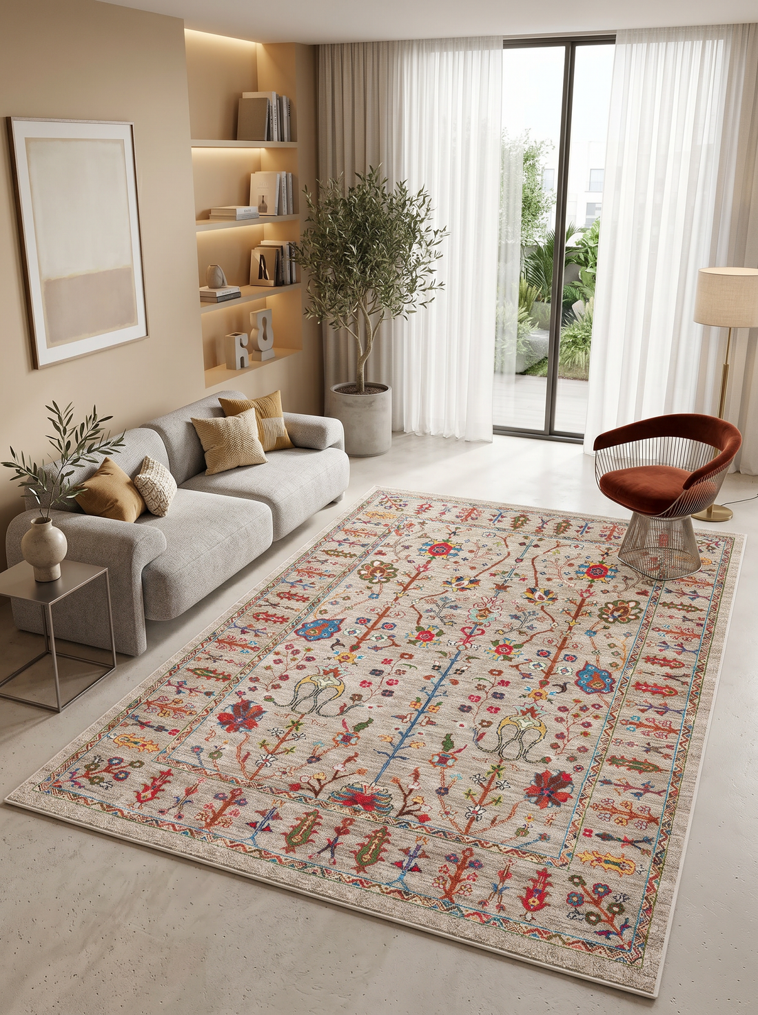 ARTE VN078 Klasik Desenli Figürlü Renkli Dekoratif Salon Mutfak Koridor Halısı