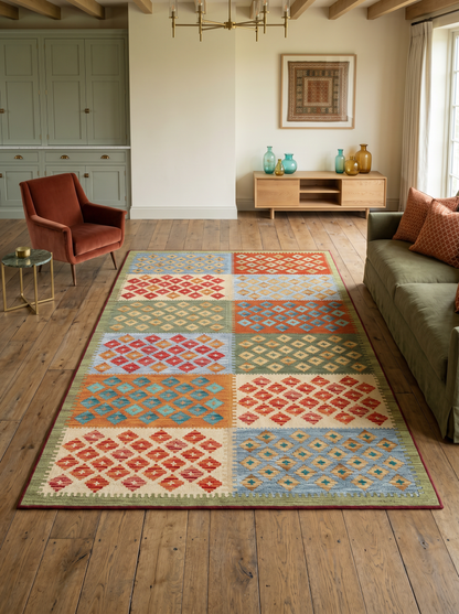 yıkanabilir kaymaz taban şönil dokuma halı 200x290 (6 m²) renkli