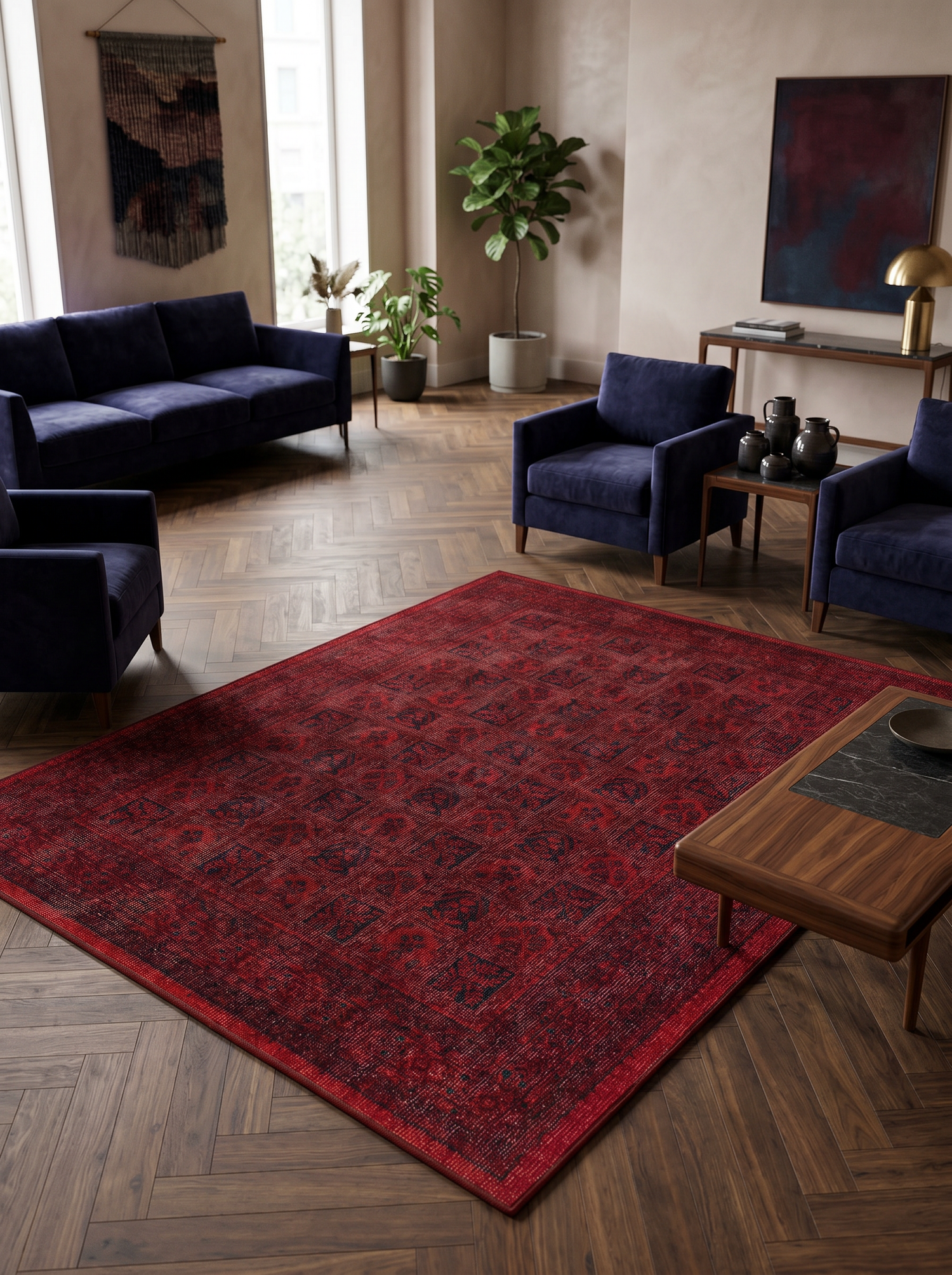 ARTE VN061 Klasik Afgan Desenli Renkli Dekoratif Salon Mutfak Koridor Halısı
