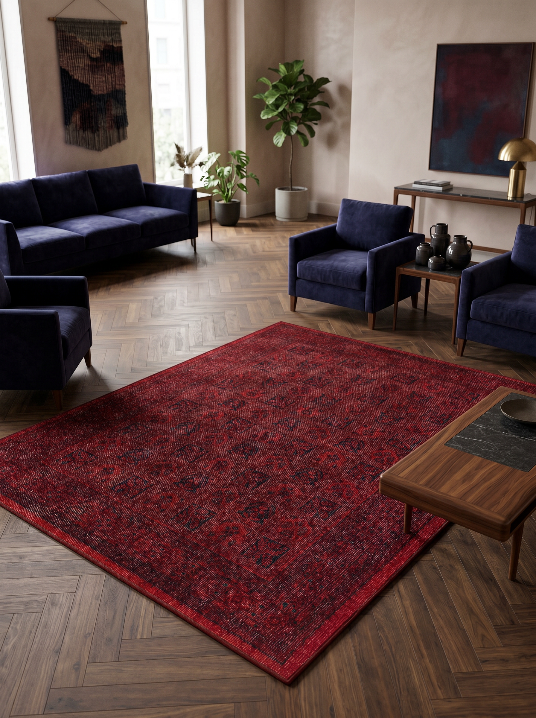 ARTE VN061 Klasik Afgan Desenli Renkli Dekoratif Salon Mutfak Koridor Halısı