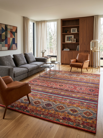 ARTE VN075 Klasik Desenli Figürlü Renkli Dekoratif Salon Mutfak Koridor Halısı