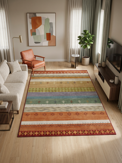 yıkanabilir kaymaz taban şönil dokuma halı 200x250 (5 m²) renkli