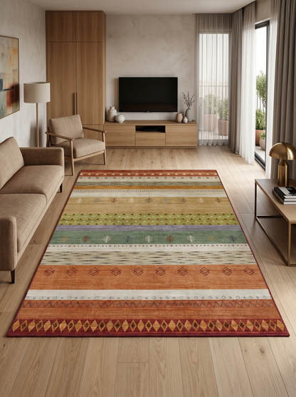 yıkanabilir kaymaz taban şönil dokuma halı 80x200 renkli