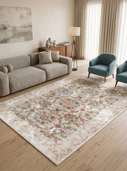 ARTE VN047 Vintage Klasik Desenli Renkli Dekoratif Salon Mutfak Koridor Halısı