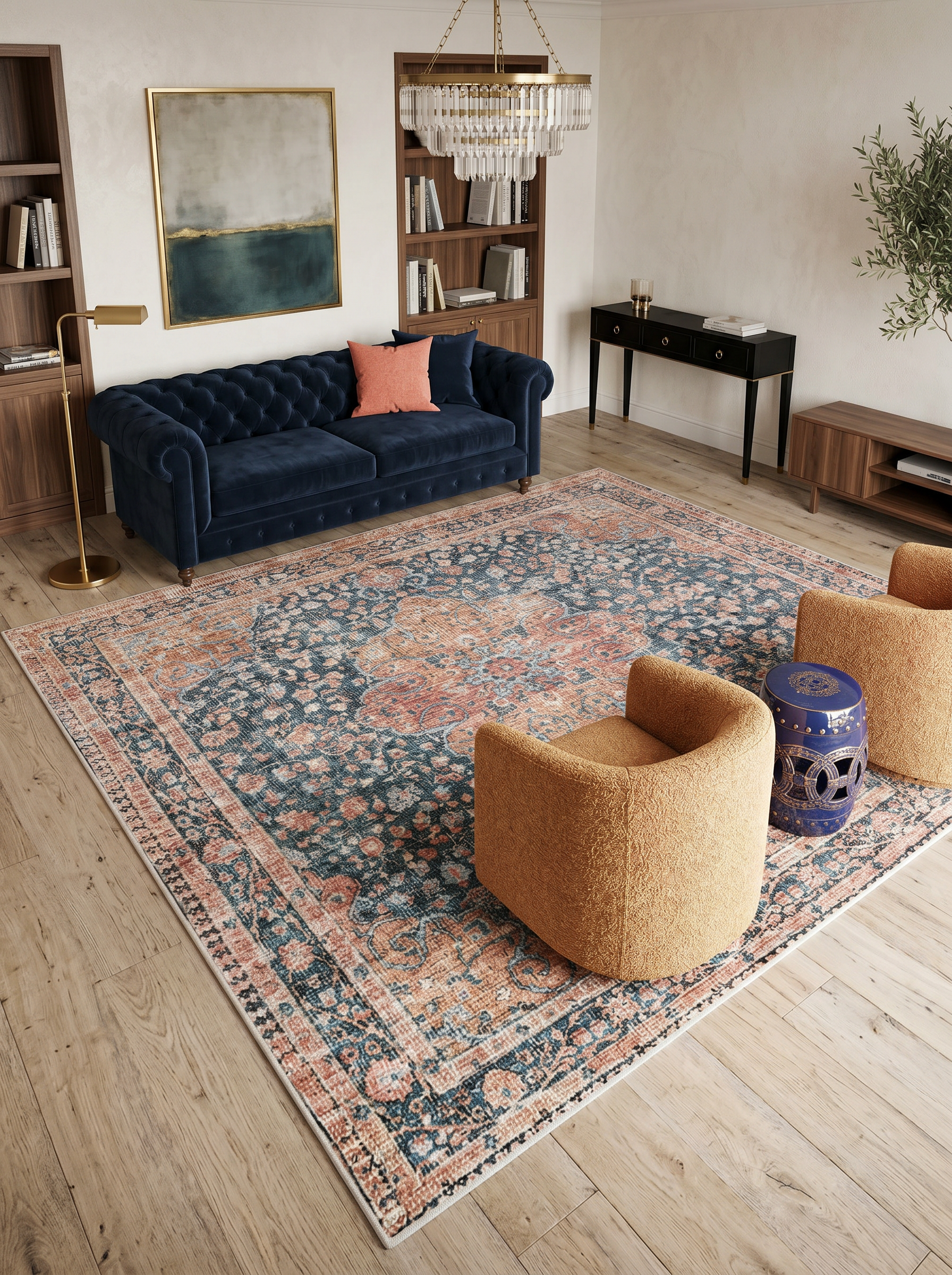 ARTE VN094 Vintage Klasik Desenli Renkli Dekoratif Salon Mutfak Koridor Halısı