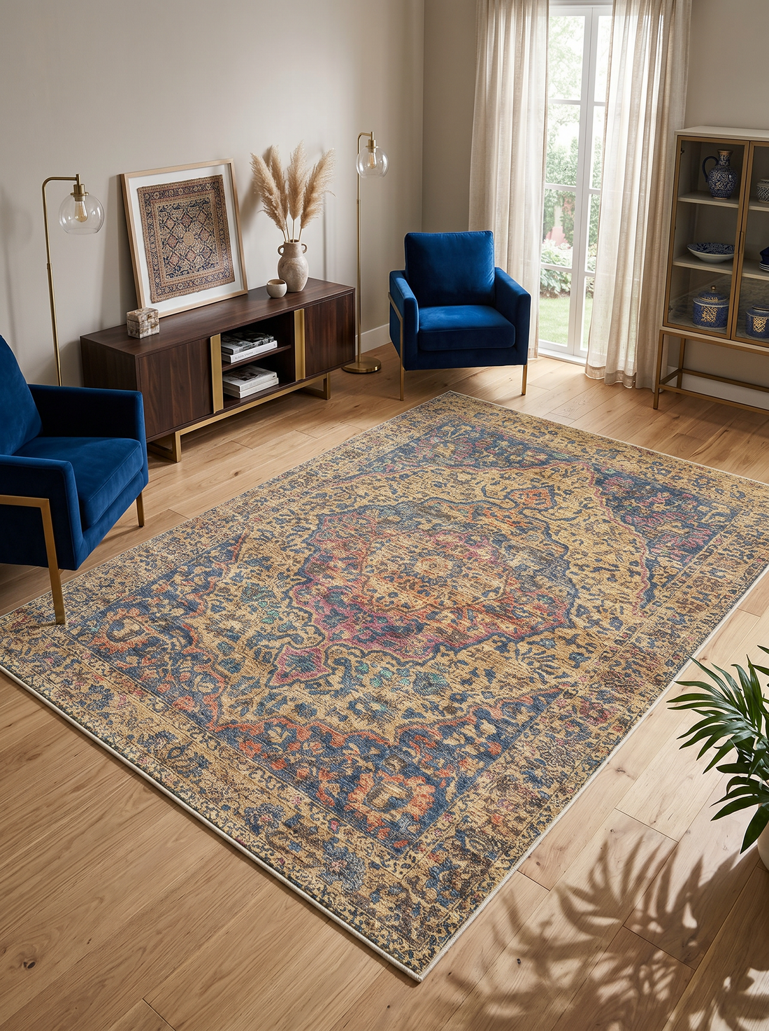 ARTE VN095 Vintage Klasik Desenli Renkli Dekoratif Salon Mutfak Koridor Halısı