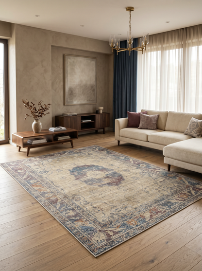 ARTE VN096 Vintage Klasik Desenli Renkli Dekoratif Salon Mutfak Koridor Halısı