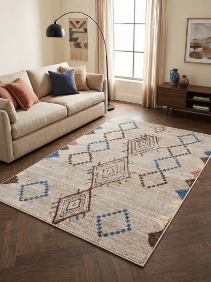 yıkanabilir kaymaz taban şönil dokuma halı 80x200 kahverengi; mavi; renkli