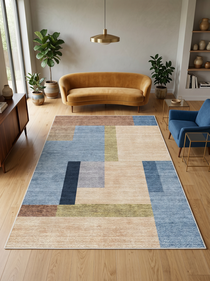 ARTE VN098 Geometrik Desenli Modern Renkli Dekoratif Salon Mutfak Koridor Halısı