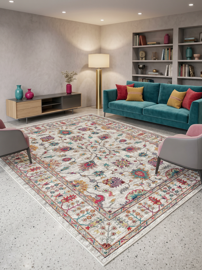 yıkanabilir kaymaz taban şönil dokuma halı 160x230 (4 m²) gri; renkli