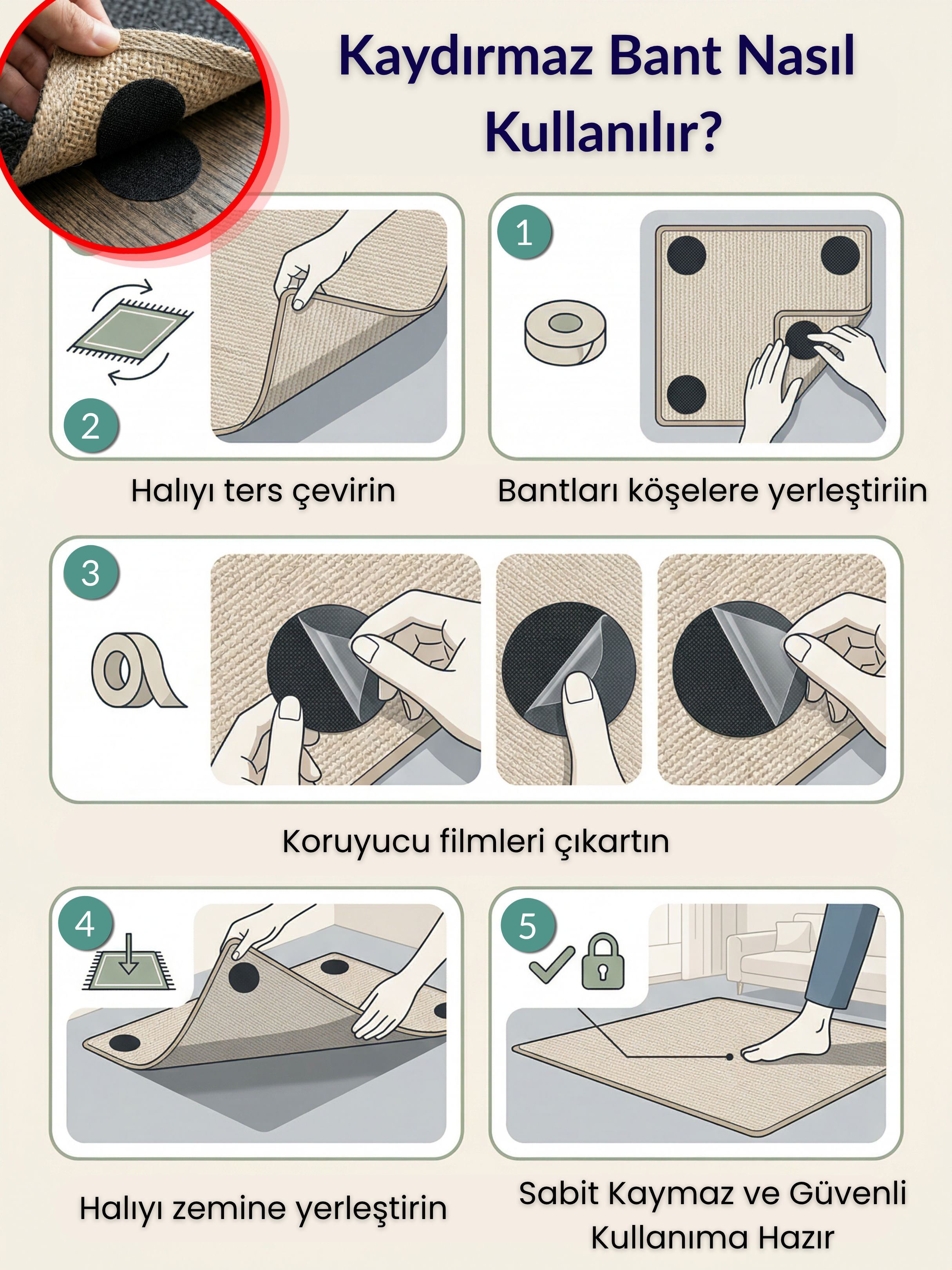 Arte HD018 Çiçek Desenli Dekoratif Dokuma Halı
