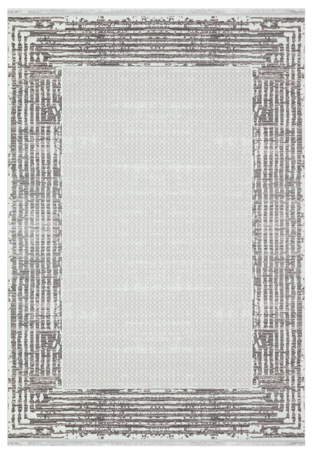 LOTUS 99T-BEYAZ/GRİ Sentetik Bambu Parlak Saten Salon Koridor Mutfak Halısı