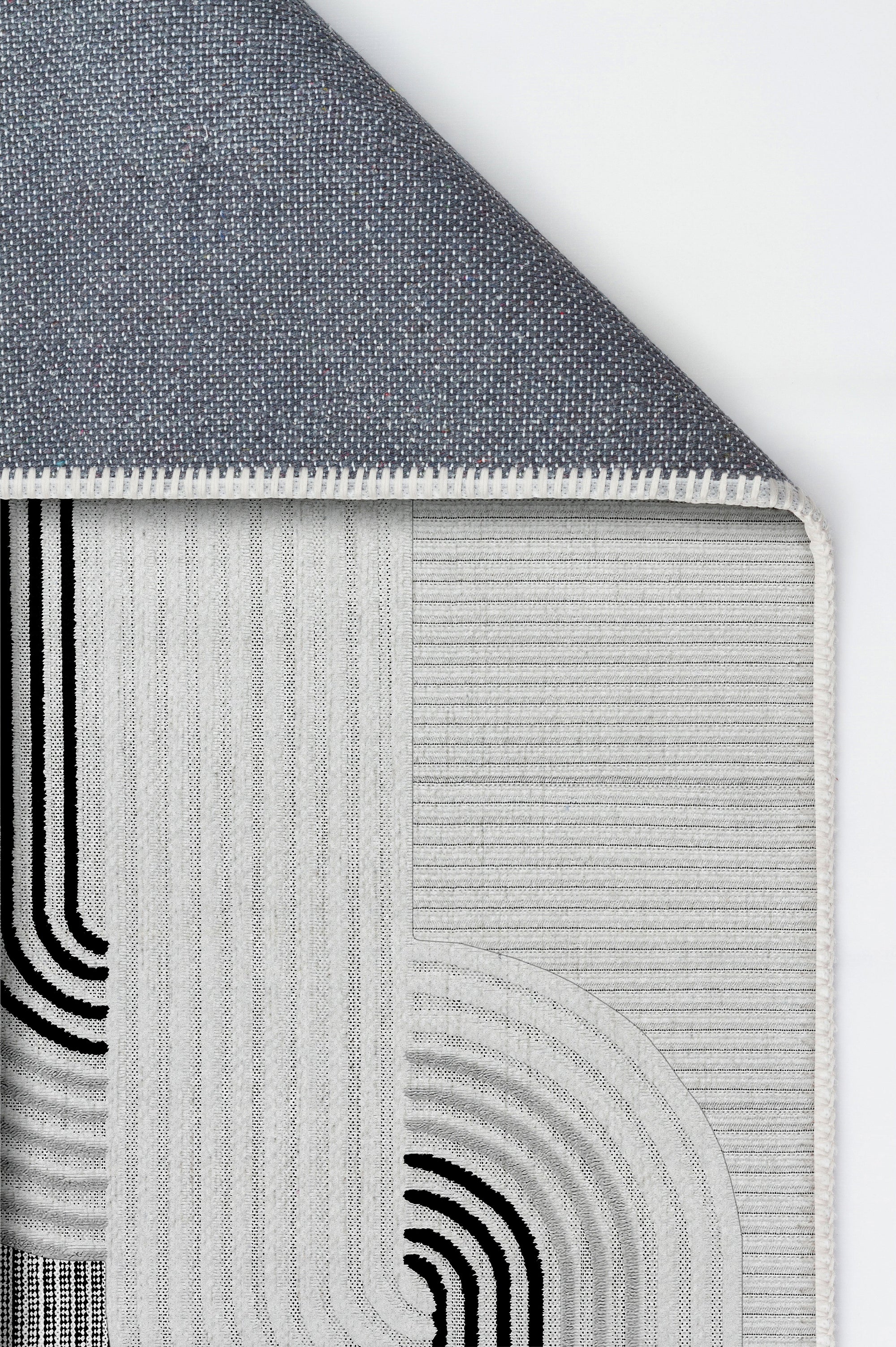 Arte HD Luna Gri Geometrik Desenli Modern Dekoratif Dokuma Şönil Halı