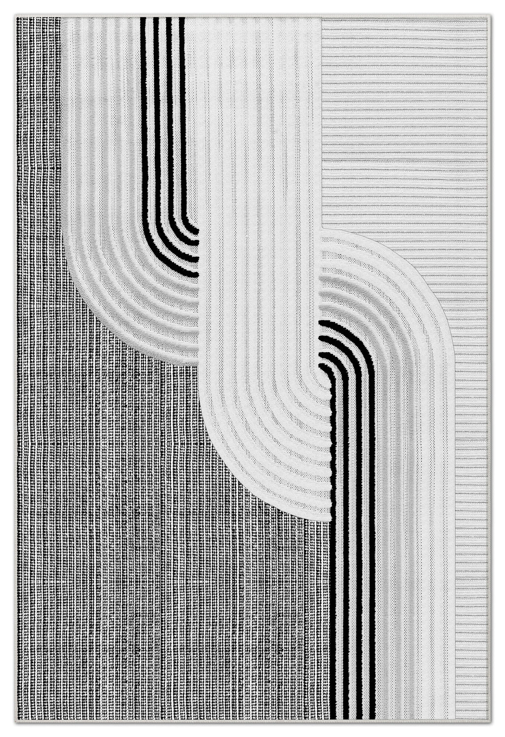 Arte HD Luna Gri Geometrik Desenli Modern Dekoratif Dokuma Şönil Halı