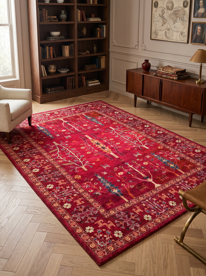 yıkanabilir kaymaz taban şönil dokuma halı 80x200 kirmizi; renkli
