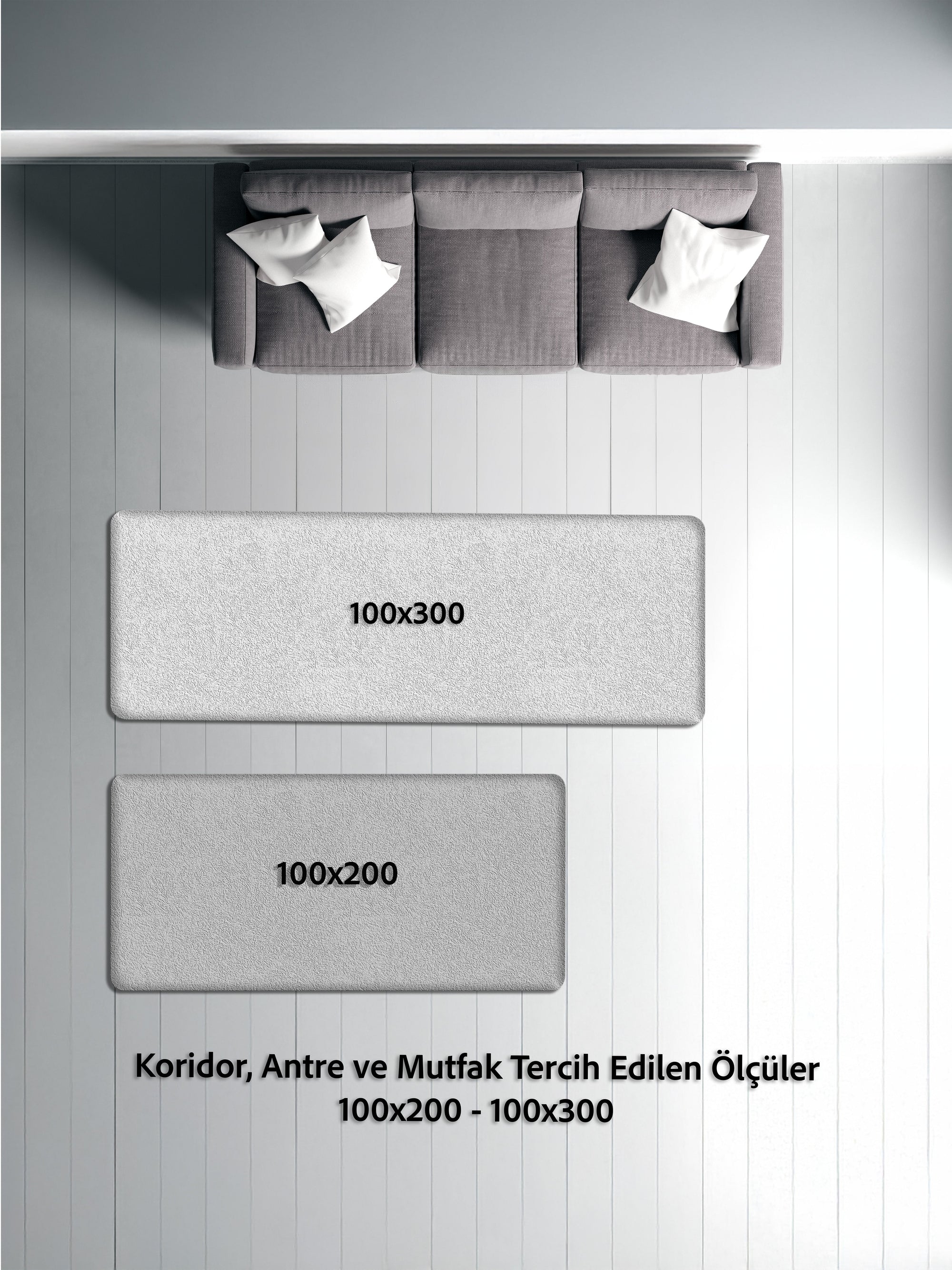 SİSAL-C01611 GRİ Jüt Hasır Dokulu Doğal Salon Mutfak Koridor Balkon Halısı