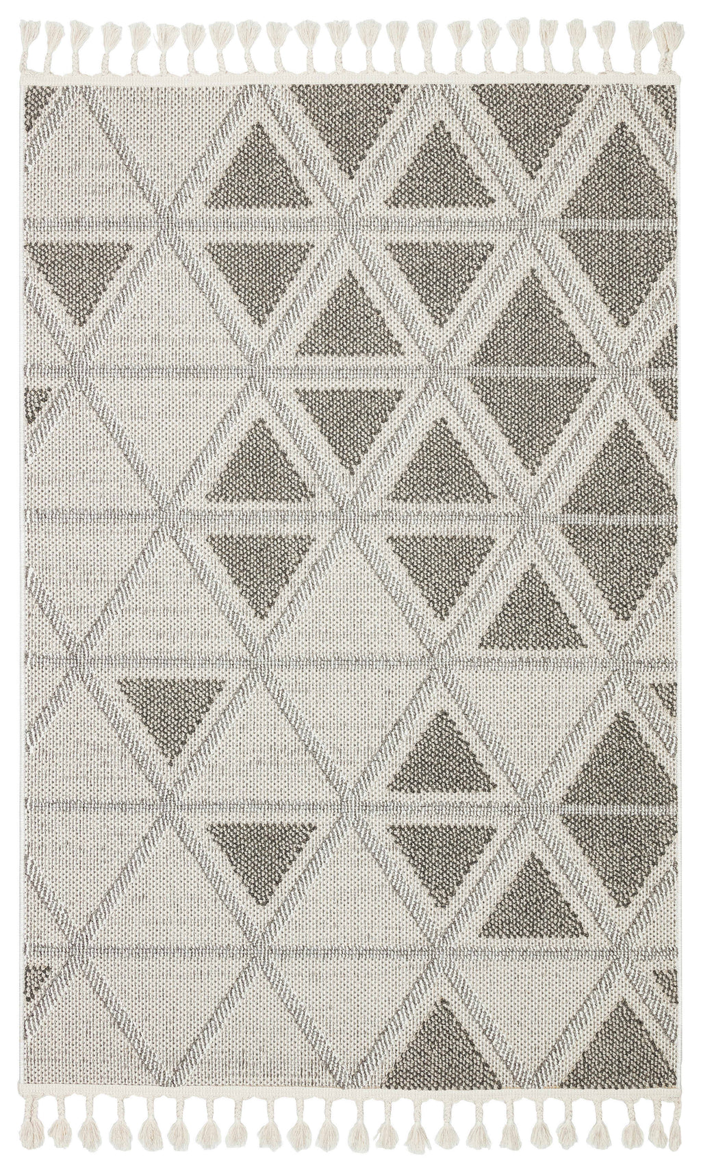 OSLO 5003-T GRİ/KREM Yumuşak Bukle (Loop) Dokuma Geometrik Desenli Salon Mutfak Koridor Halısı