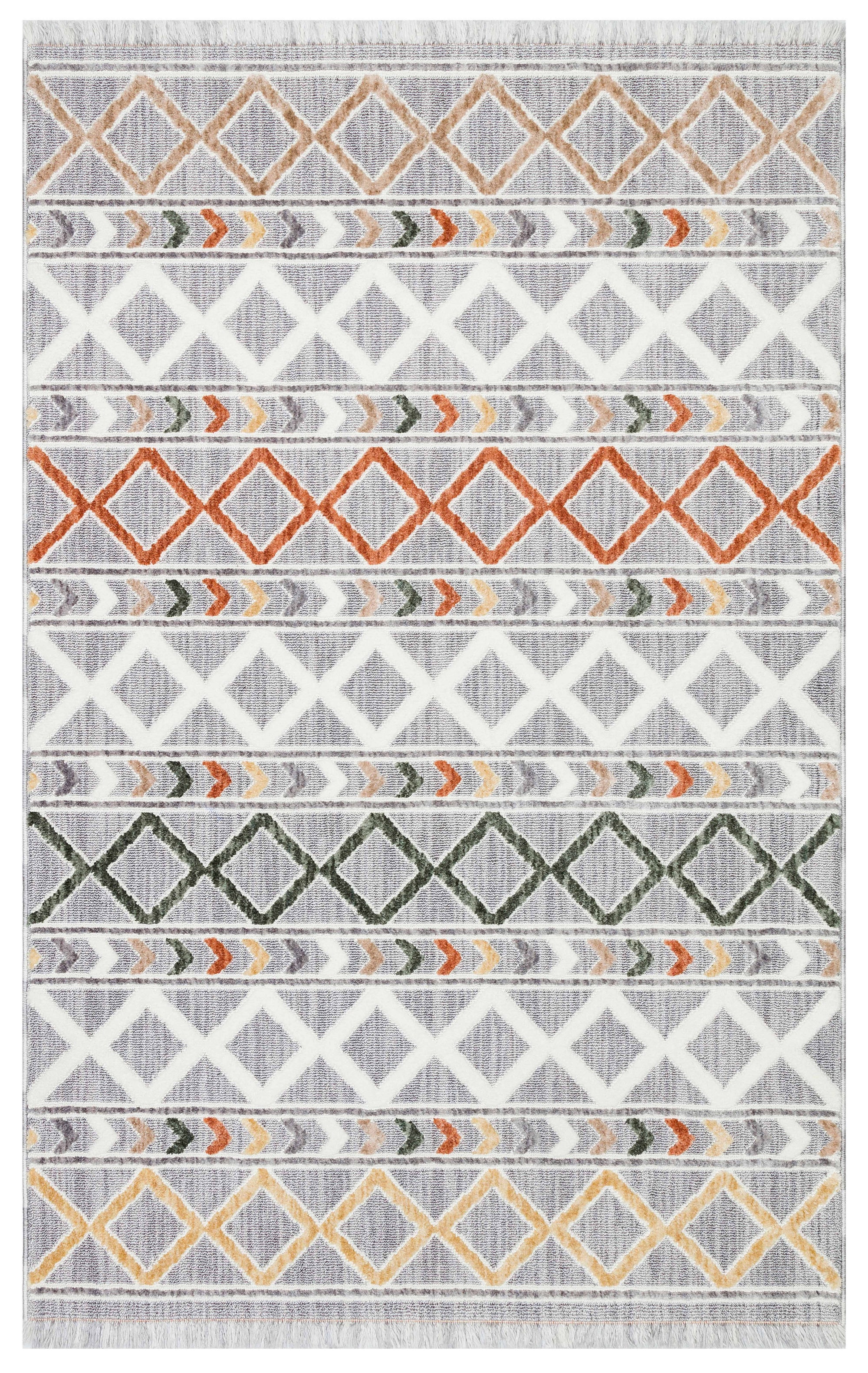 PALERMO T3 GRİ Modern Geometrik Desenli Salon Mutfak Koridor Halısı-KP