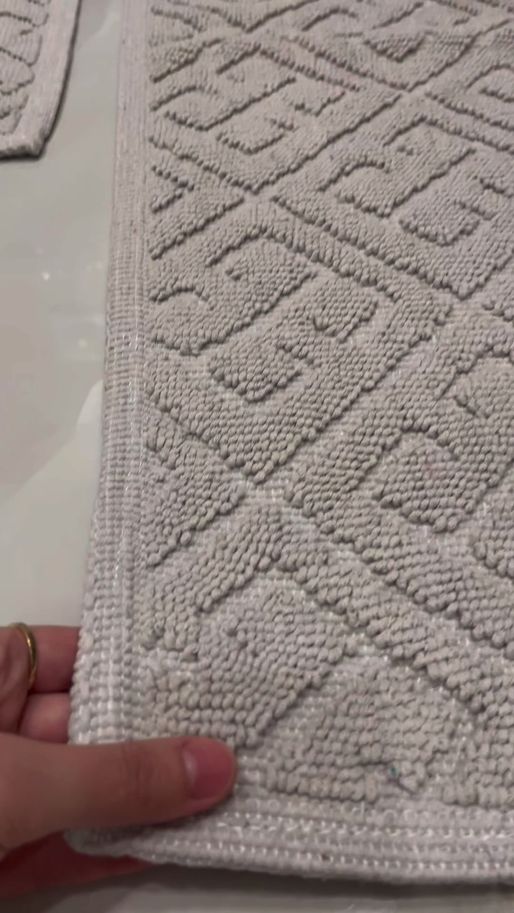 KREM - Yıkanabilir Pamuk Dokuma Taban Taban 60x100 50x60 2'li Banyo Paspas ve Klozet Takımı