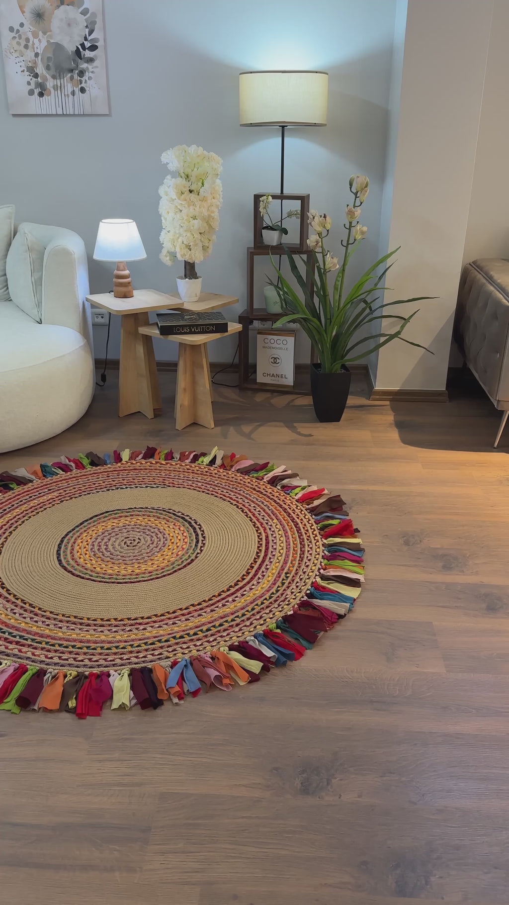 JÜT-1001 Elde Dokuma Doğal Jüt Hasır Halı