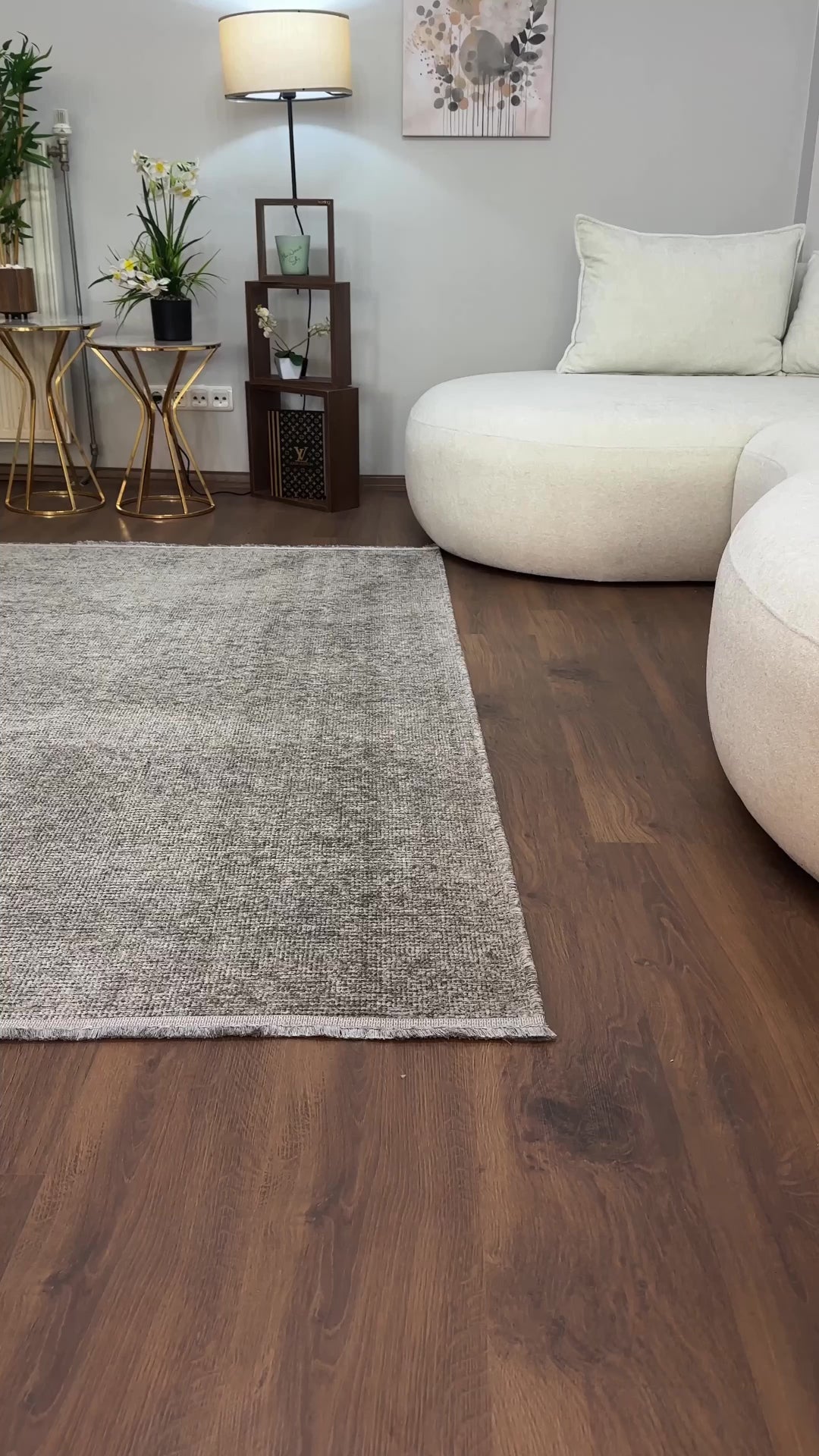 ŞÖNİL SUDE-GRİ Makinede Yıkanabilir Modern Sade Desenli Salon Koridor Mutfak Şönil Dokuma Halı