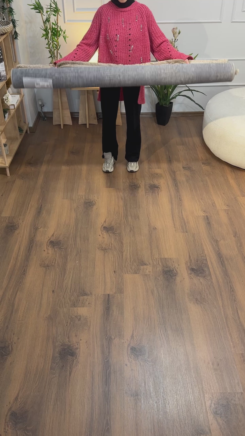 ŞÖNİL FİGÜR - VİZON Makinde Yıkanabilir İskandinav Desenli Salon Koridor Mutfak Şönil Dokuma Halı