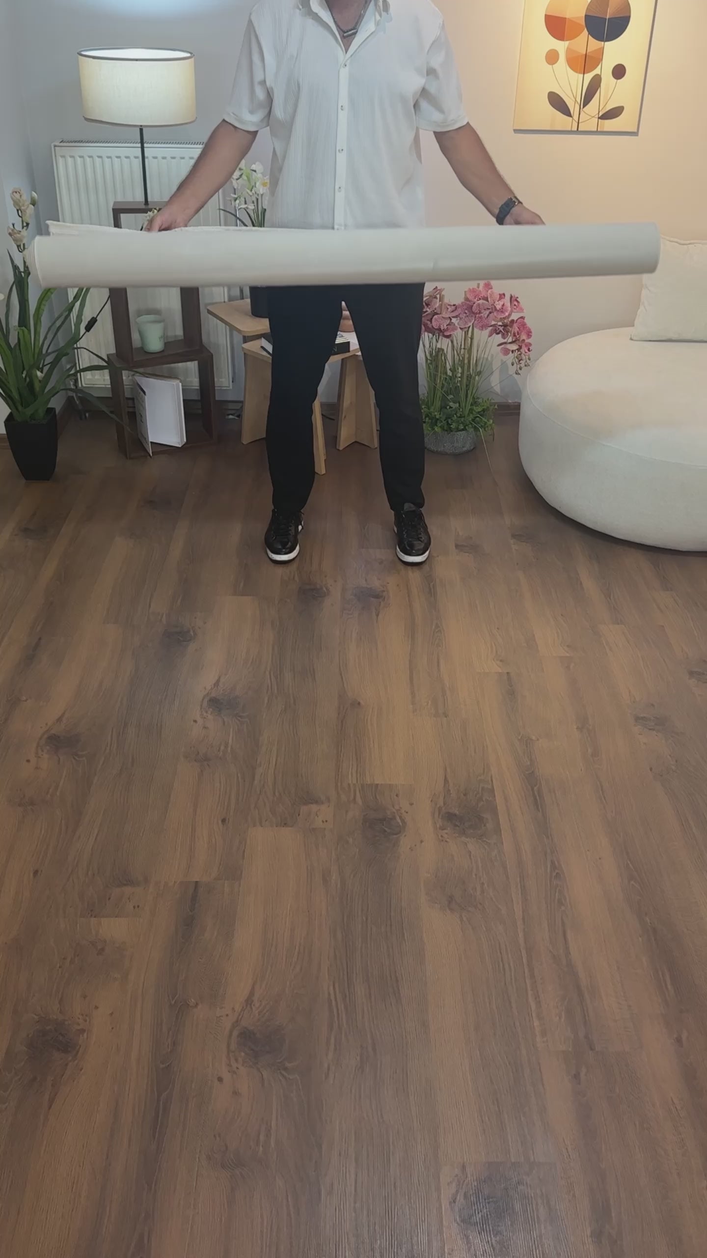 LOTUS C23-KREM Sentetik Bambu Parlak Saten Salon Koridor Mutfak Halısı-004