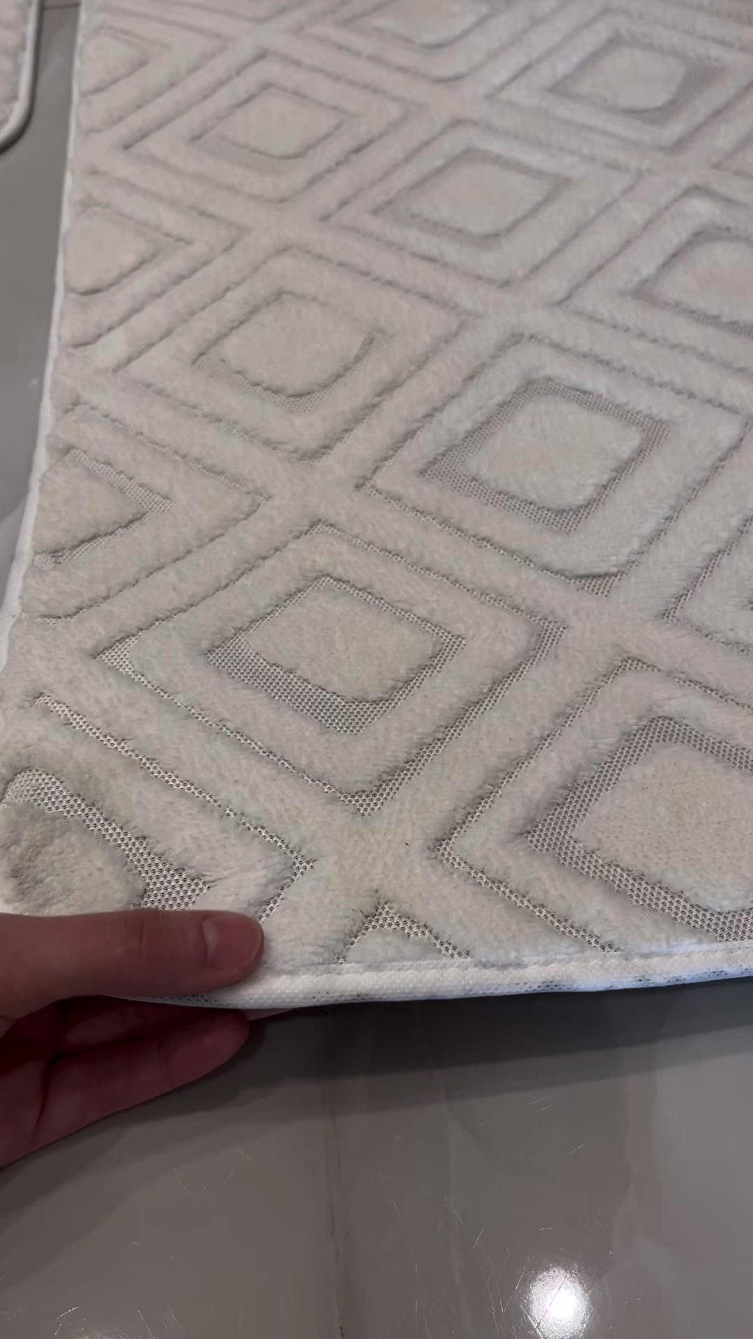 KREM - Yıkanabilir Kaymaz Taban 60x100 50x60 2'li Banyo Paspas ve Klozet Takımı