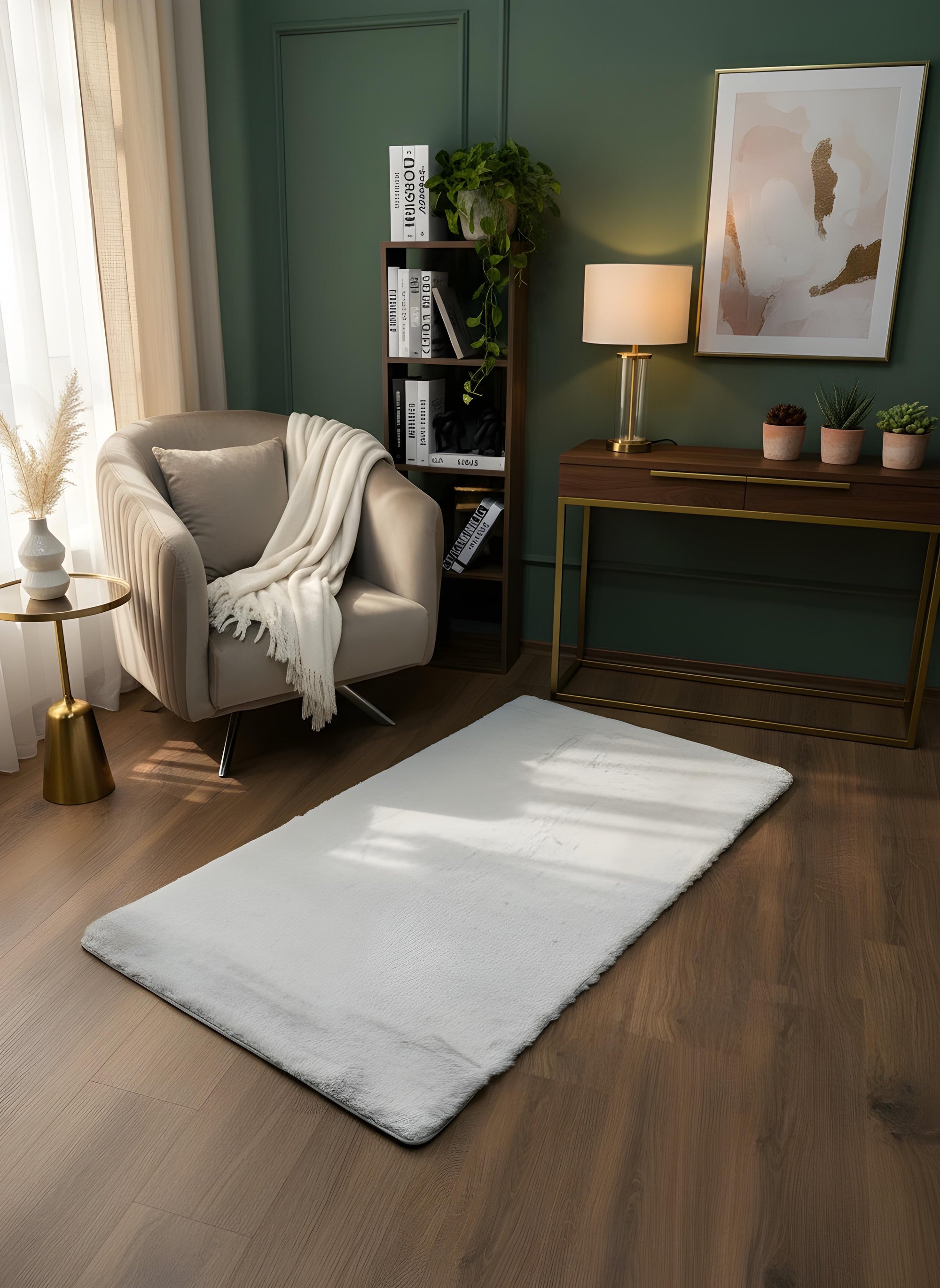 TAVŞAN GRİ -  Kaymaz Taban Tavşan Shaggy Yatak Odası Oturma Odası Çocuk Odası Halısı