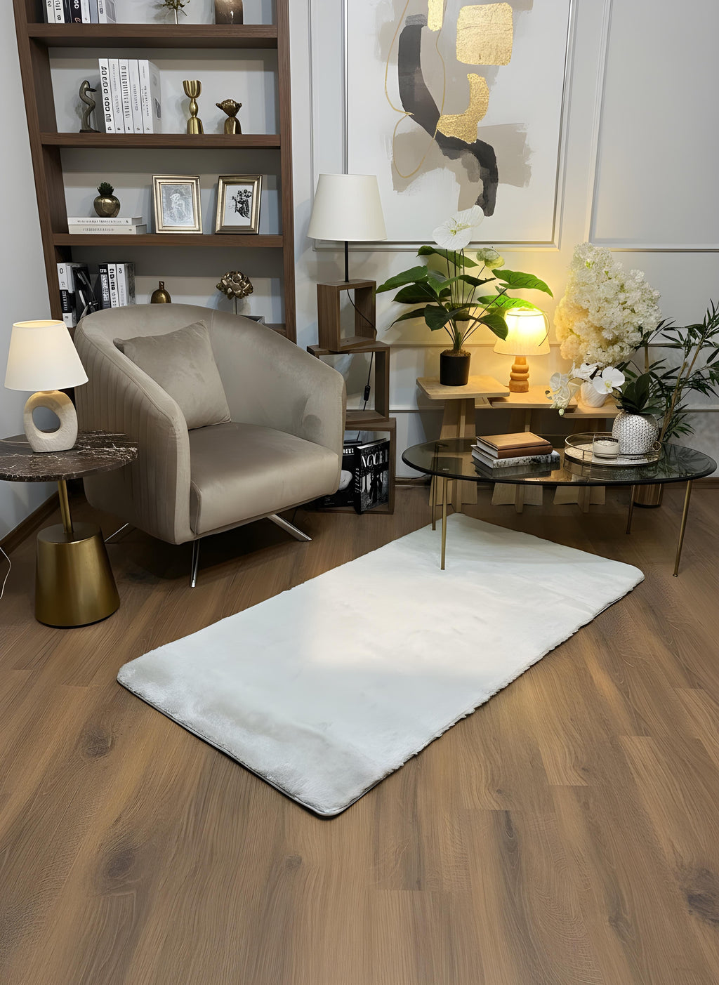 TAVŞAN GRİ -  Kaymaz Taban Tavşan Shaggy Yatak Odası Oturma Odası Çocuk Odası Halısı