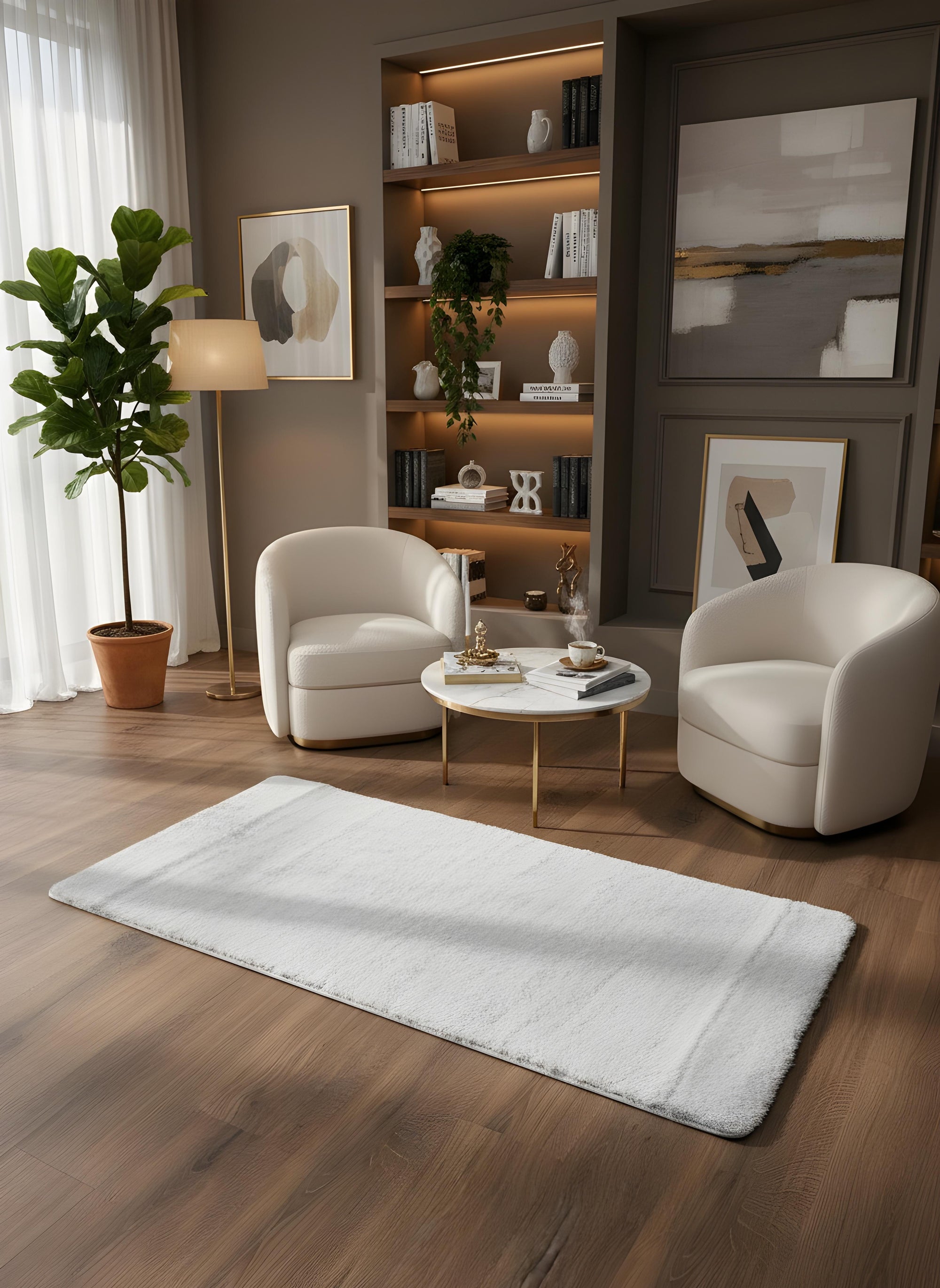 TAVŞAN GRİ -  Kaymaz Taban Tavşan Shaggy Yatak Odası Oturma Odası Çocuk Odası Halısı