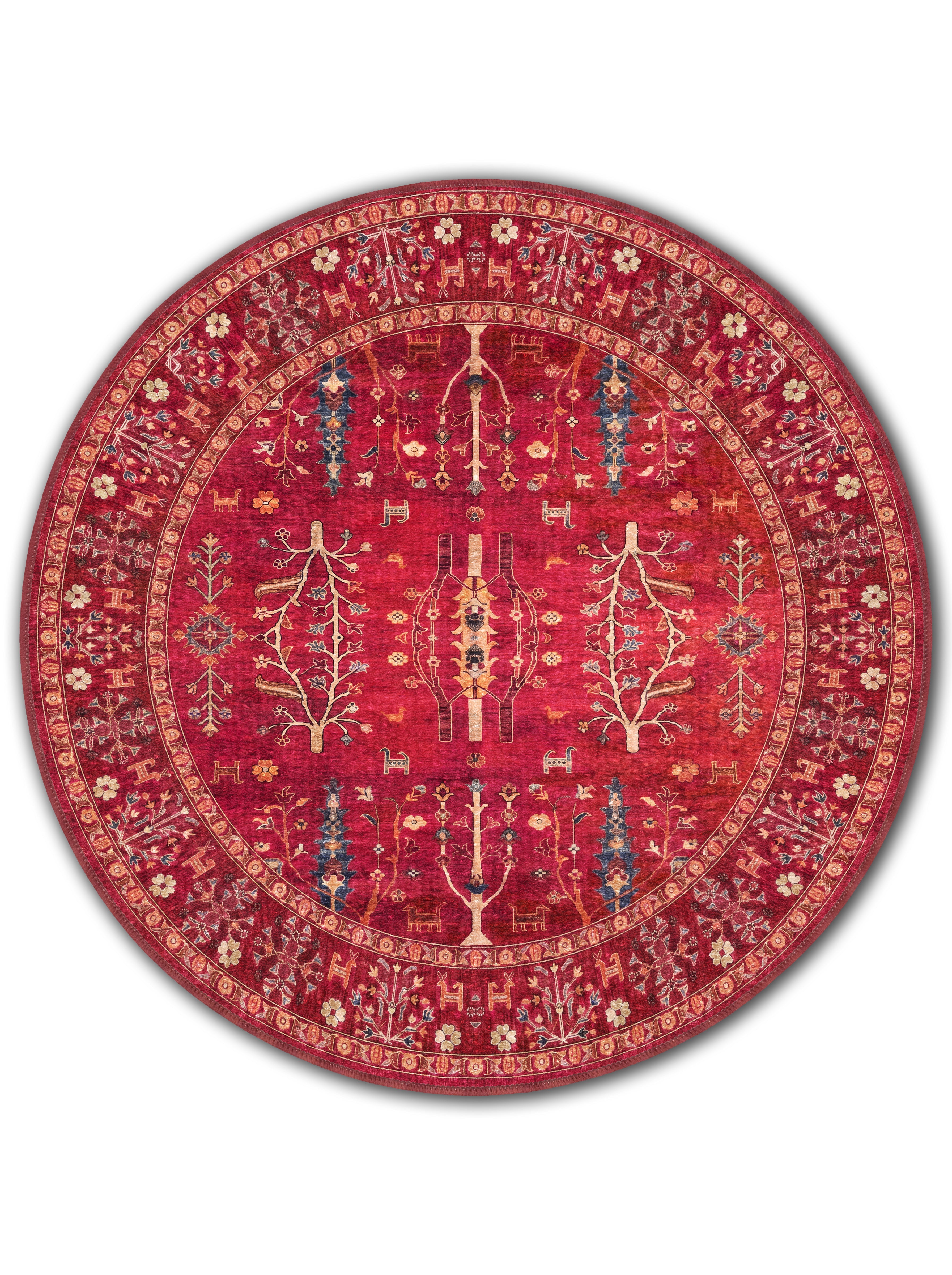 yıkanabilir kaymaz taban şönil dokuma halı 140x200 kirmizi; renkli