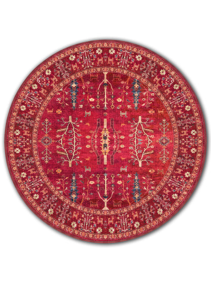 yıkanabilir kaymaz taban şönil dokuma halı 140x200 kirmizi; renkli
